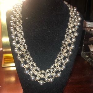 Silver bead necklace